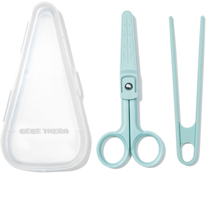 베베테라 휴대용 세라믹 집게랑 가위랑 세트, 민트그린, 1세트