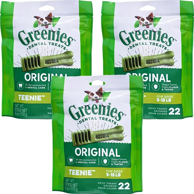 그리니즈 강아지 덴탈껌, 티니 오리지널, 170g, 3개 - 쿠팡