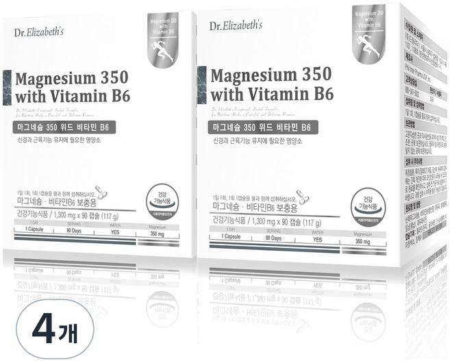 닥터엘리자베스 마그네슘 350 위드 비타민B6 90p, 4개, 90정