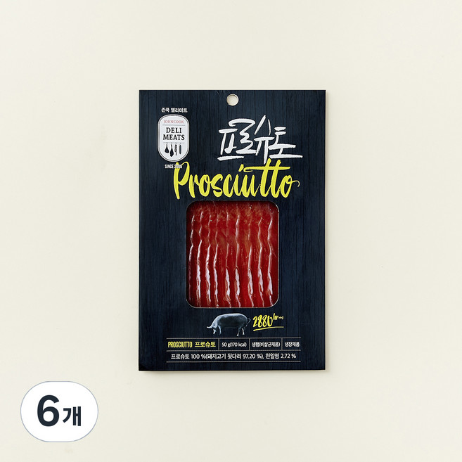 존쿡델리미트 프로슈토, 50g, 6개