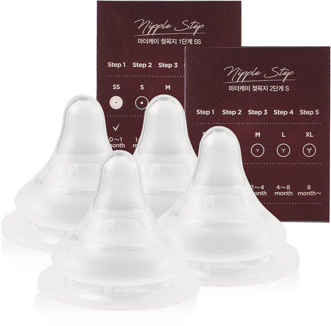 마더케이 베이직 젖꼭지 2종 세트, 1단계(0~1개월),2단계(1~2개월), 1세트