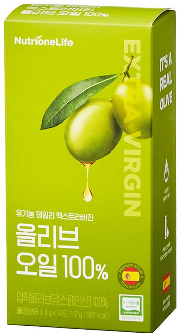 뉴트리원 유기농 데일리 엑스트라버진 올리브 오일 100% 스틱, 112g, 1개