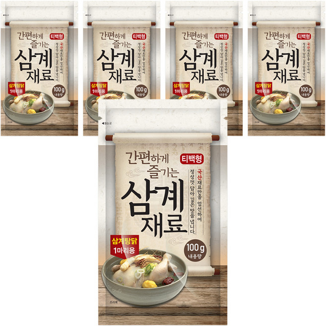 간편하게 즐기는 티백형 삼계재료, 100g, 5개