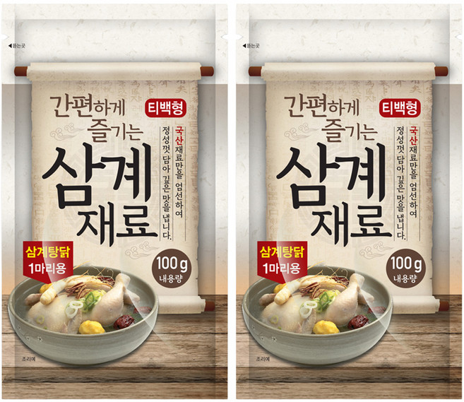 올바른상회 간편하게 즐기는 국산 티백형 삼계재료, 100g, 2개
