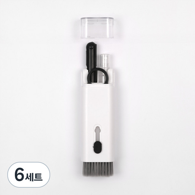 온트리 컴퓨터 휴대폰 만능 청소 브러시 세트, 블랙, 6세트