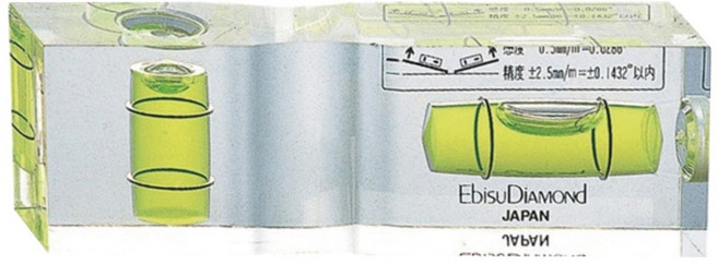 Ebisu DiAMOND 水晶平型水平尺 附磁, 1個