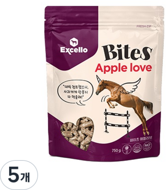 엑셀로 바이츠 말 과자 애플 러브, 5개, 750g