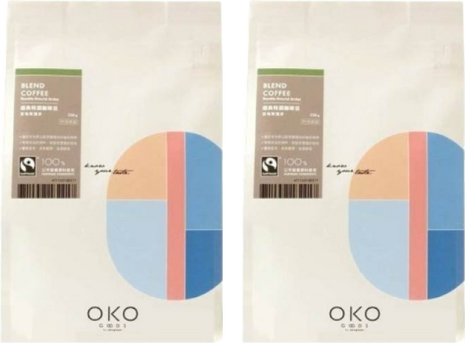OKO 生態綠 特調咖啡豆 安地斯漫步 中深烘焙 全豆, 250g, 2包, 未研磨