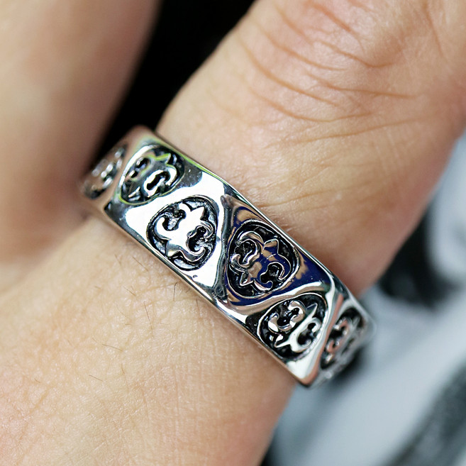 노이드비 남성용 써지컬스틸 칠면체크롬변형 반지