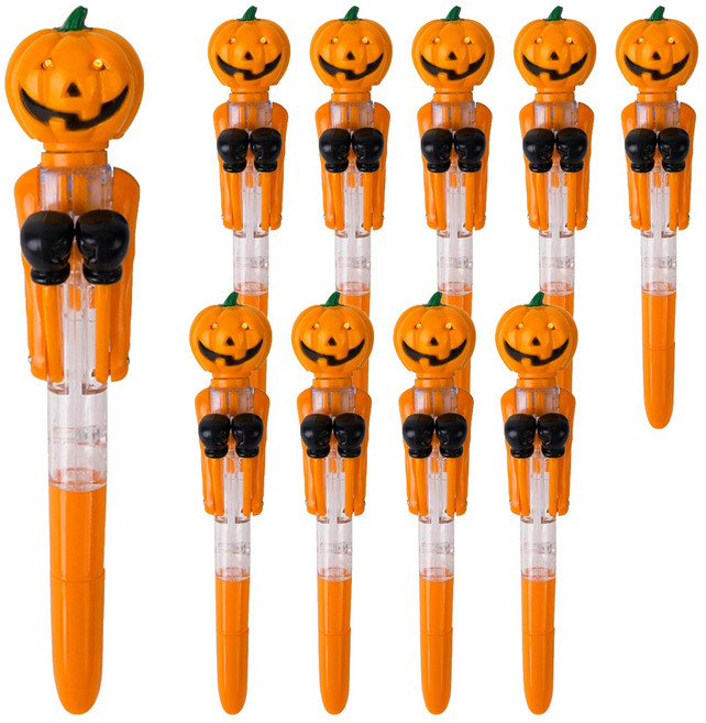 인디케이 할로윈 라이트 권투 LED 볼펜, 10개, 주황색