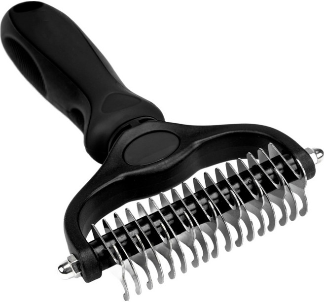 케리빙 강아지 대형견 털갈이 빗 12.5 x 18 cm, 블랙, 1개