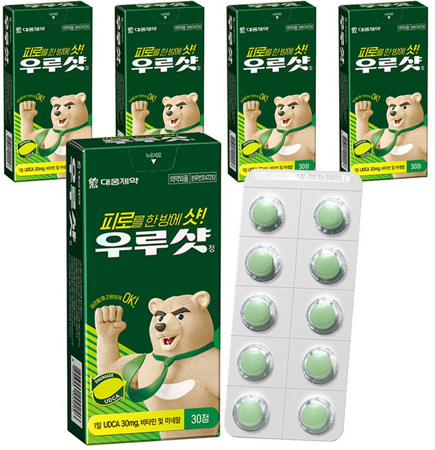 대웅제약 우루샷 정 피로회복제, 30정, 5개