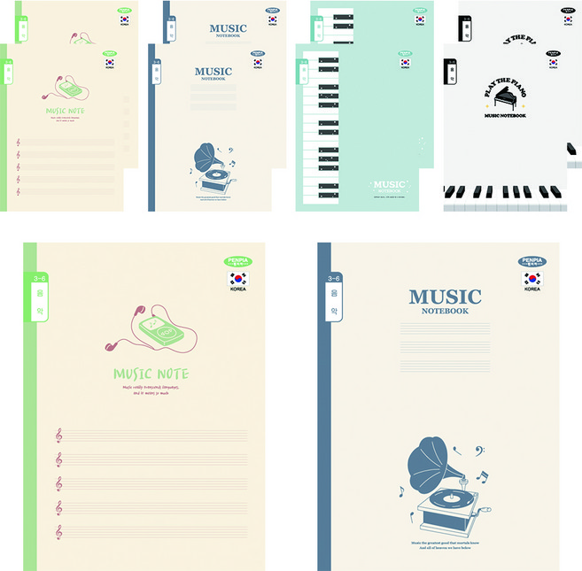 펜피아 800 3-6음악 초등노트, 10개, 랜덤발송