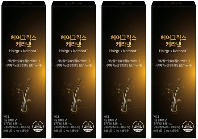 뉴트리코어 헤어그릭스 케라넷 8.68g, 28정, 4개 - 쿠팡