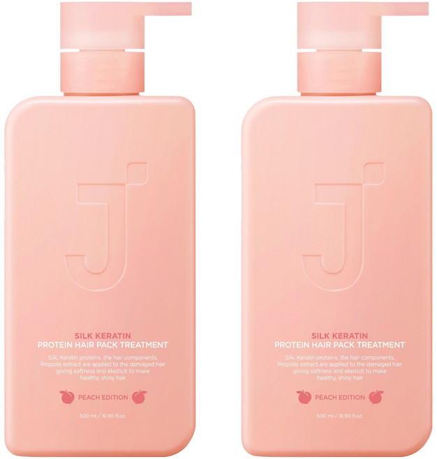 제이숲 실크 케라틴 단백질 트리트먼트 피치 에디션, 500ml, 2개