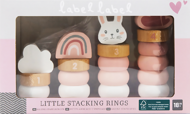 Label Label 木質趣味疊疊樂, 粉色, 1盒