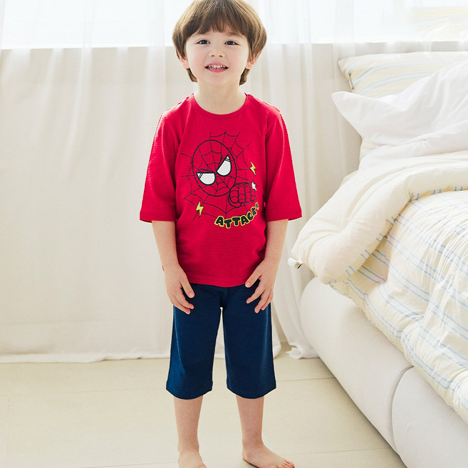 Maykids 男童款Punch蜘蛛俠7分變形衣室內服上下套裝