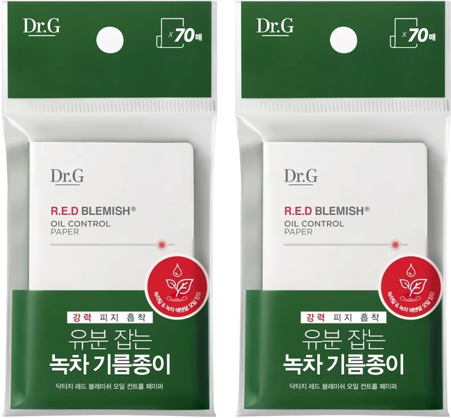 닥터지 레드 블레미쉬 오일 컨트롤 페이퍼, 70매입, 2개 - 쿠팡