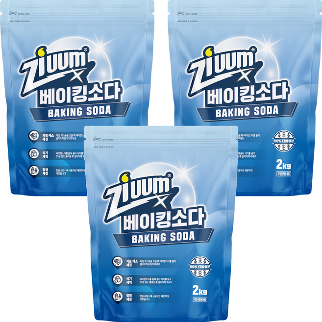 슈가버블 지움 분말 베이킹소다, 2kg, 3개