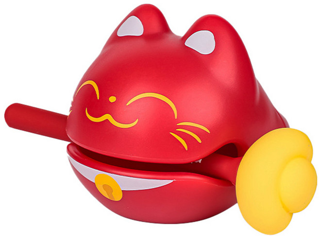 功德木魚 招財貓 紅色, 1個