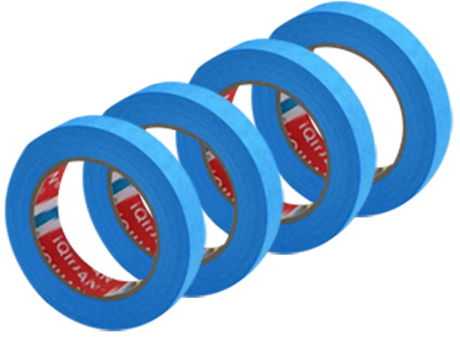 iQIHAN 칼라 마스킹 테이프 파랑 15 mm x 20 m, 4개