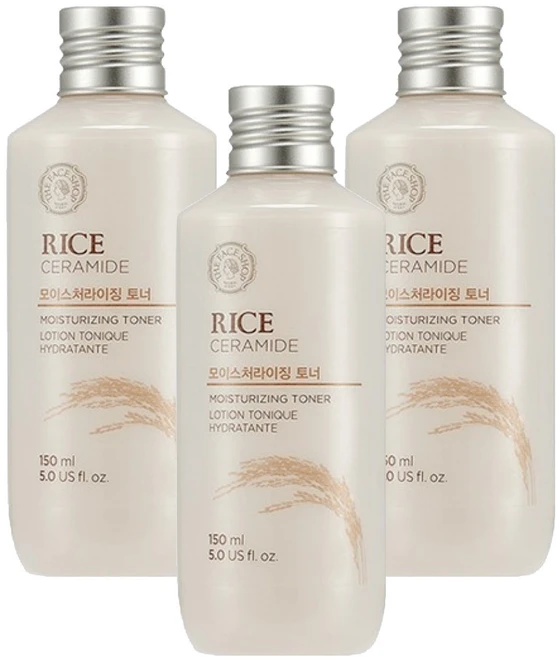 더페이스샵 라이스 앤 세라마이드 모이스처 토너, 150ml, 3개 - 쿠팡