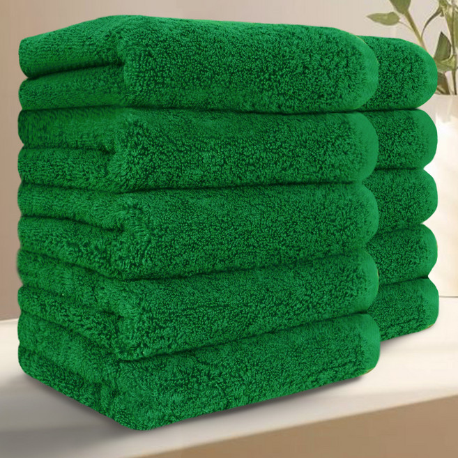 테리크 프리미엄 먼지없는 호텔 수건 200g 40수 코마사 면, 그린, 10개