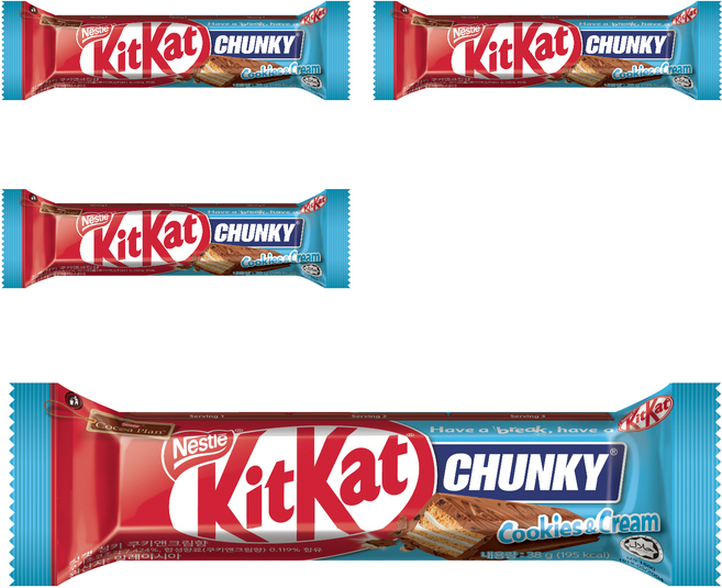 KitKat 청키 초콜릿 쿠키앤크림향, 38g, 4개