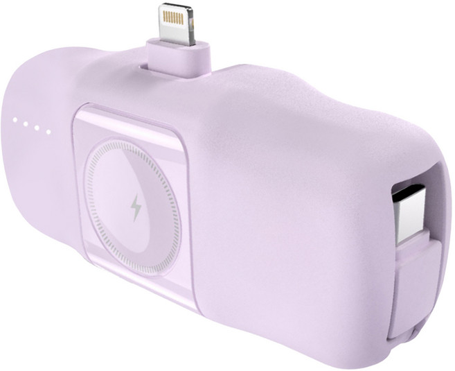 Timo Lightning直插式3合1口袋行動電源, TIMO-03L, 紫色