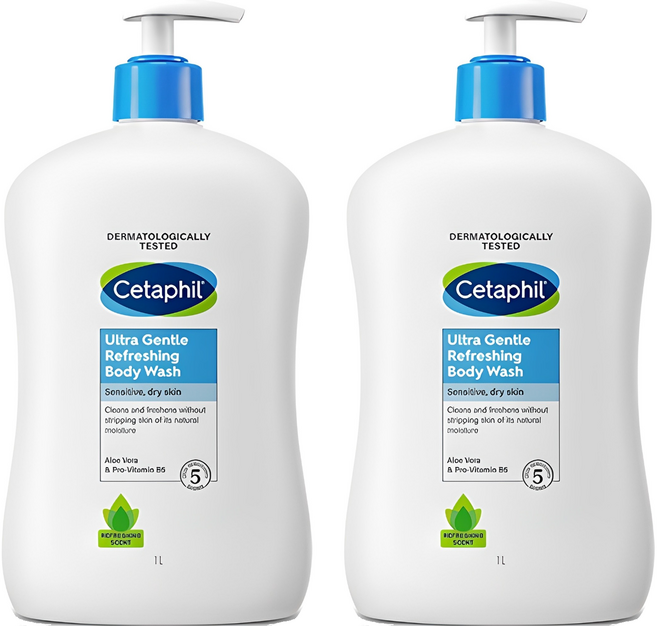 세타필 울트라 젠틀 리프레싱 바디워시, 1L, 2개
