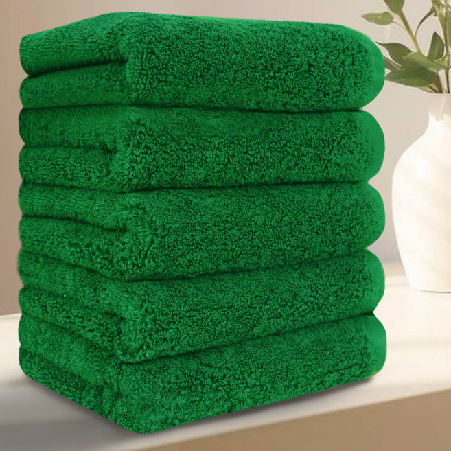 테리크 프리미엄 먼지없는 호텔 수건 200g 40수 코마사 면, 그린, 5개