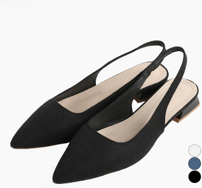 핑크썸 힐레 뽀족코 슬링백 힐 2.5cm ZWJS2564