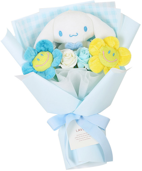 Cinnamoroll 大耳狗喜拿 微笑娃娃花束, 藍色