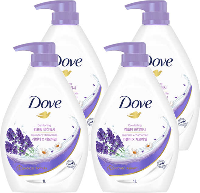 Dove 多芬 保濕沐浴乳 薰衣草 + 洋甘菊, 1kg, 4瓶