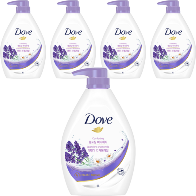 Dove 多芬 保濕沐浴乳 薰衣草 + 洋甘菊, 1kg, 5瓶