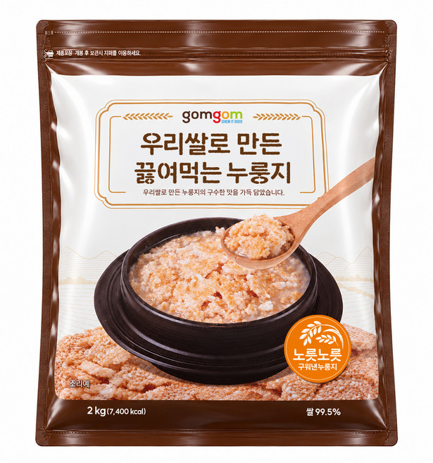 곰곰 우리쌀로 만든 끓여먹는 누룽지, 2kg, 1개