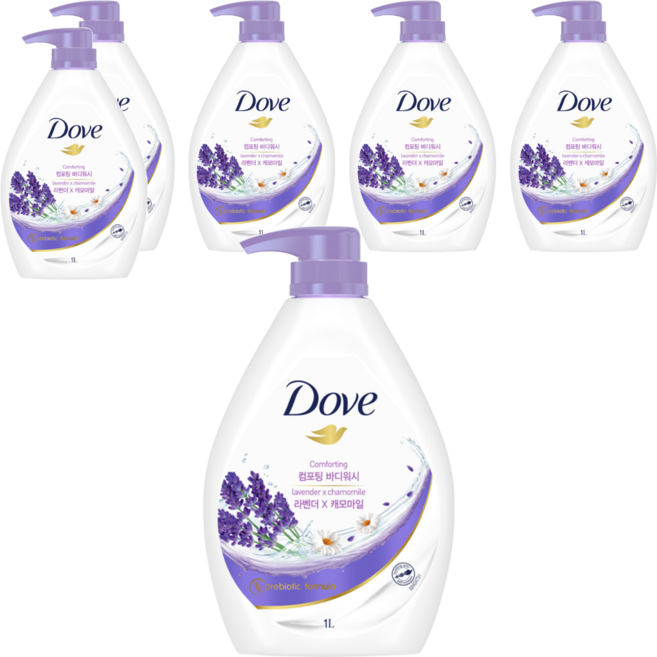 Dove 多芬 保濕沐浴乳 薰衣草 + 洋甘菊, 1kg, 6瓶