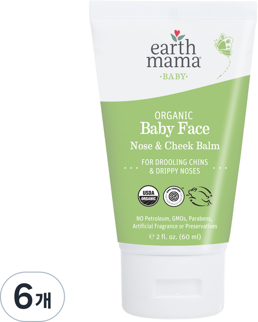 얼스마마 오가닉 베이비 페이스 노즈 앤 칙 밤, 6개