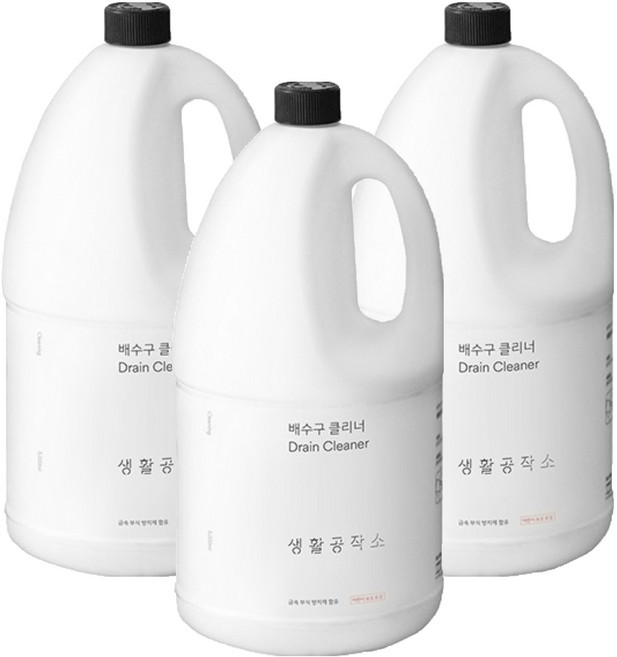 생활공작소 배수구 클리너, 3L, 3개