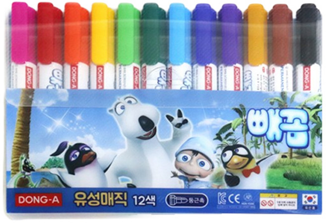 동아 빼꼼 유성매직, 혼합색상, 12개