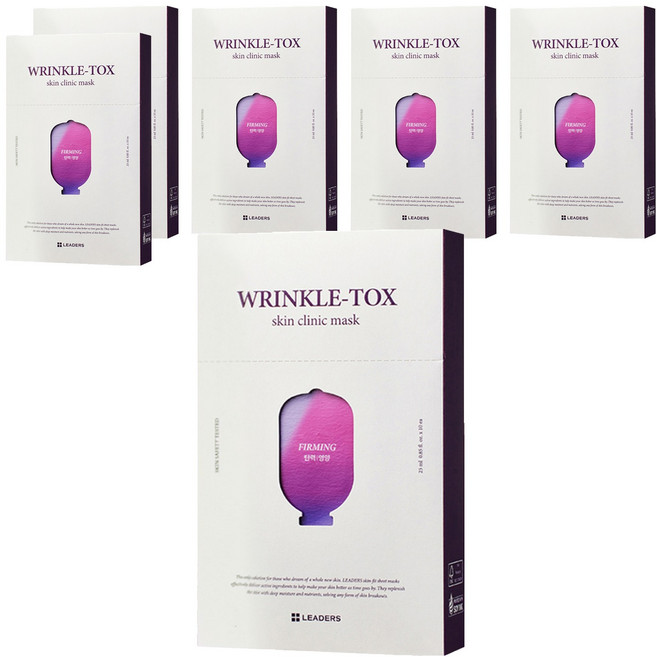 LEADERS 麗得姿 緊緻護理面膜 WRINKLE-TOX skin clinic mask, 10片, 6盒