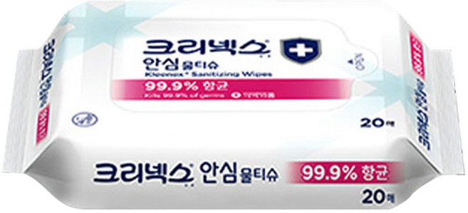크리넥스 안심 물티슈, 20매, 1개