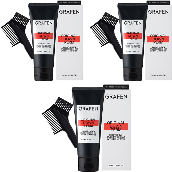 그라펜 오리지널 남자다운펌 파마약 100ml + 붓빗 + 펌지 + 고정용 집게 2개, 3개