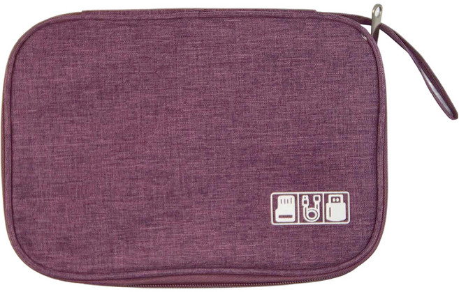 充電線收納包 小號 牛津布, 紫色, 1個