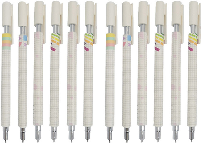 문구담 고급샤프 0.5mm 6p, 화이트, 2세트