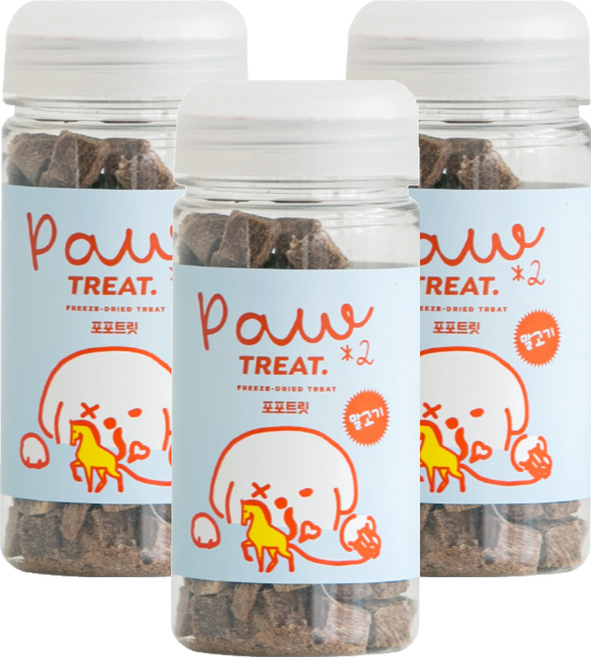 바잇미 반려동물 포포트릿 동결건조 간식, 말고기, 60g, 3개