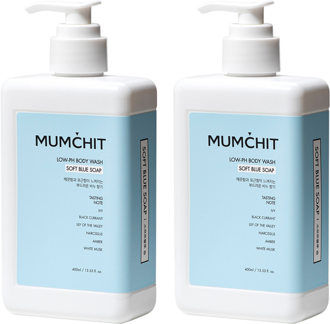 멈칫 약산성 바디워시 소프트 블루솝, 400ml, 2개