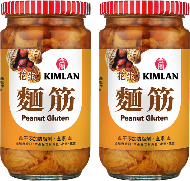 KIMLAN 金蘭 花生麵筋, 396g, 2罐