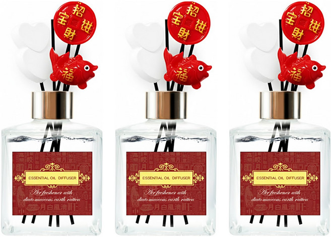 QiMart 迎春納福香氛珪藻擴香瓶, 花香茉莉, 200ml, 3件