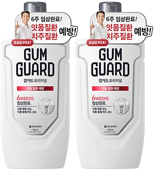 검가드 오리지널 구강세정제, 1.2L, 2개